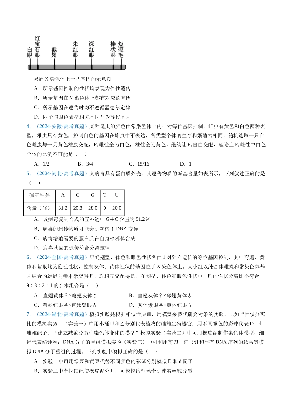 专题11 基因的分离定律-(全国通用)(原卷版).docx_第2页
