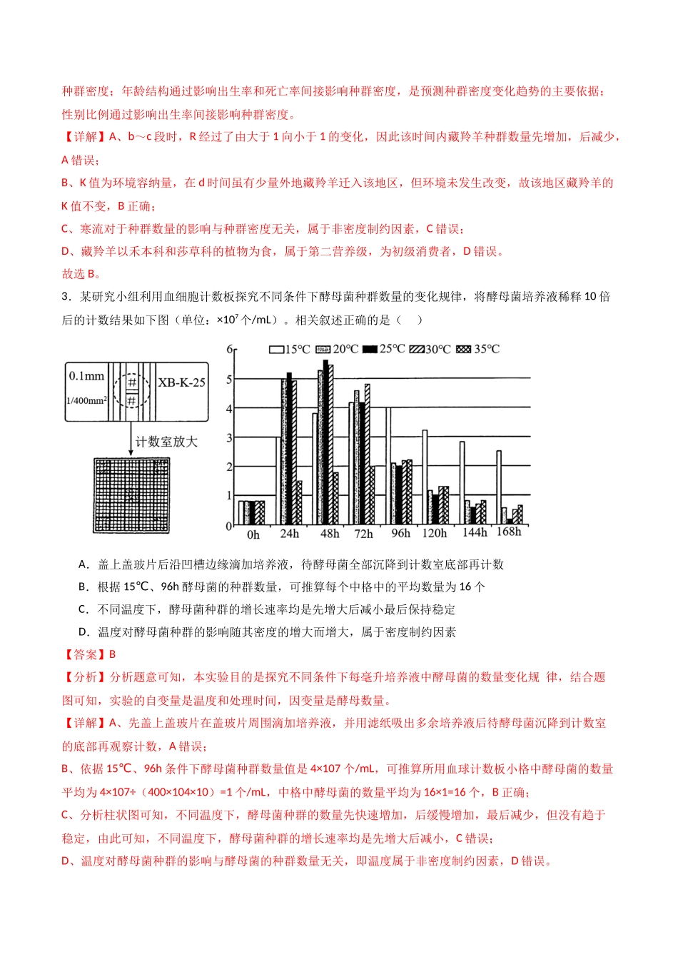 专题11 种群和群落(选择题60道)(解析版).docx_第2页
