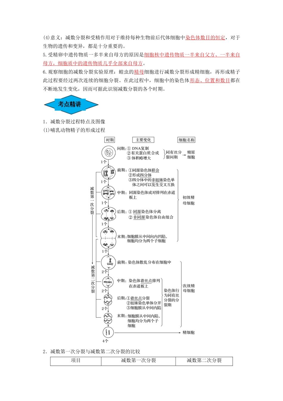 专题12 减数分裂和受精作用（串讲）（解析版）.docx_第2页