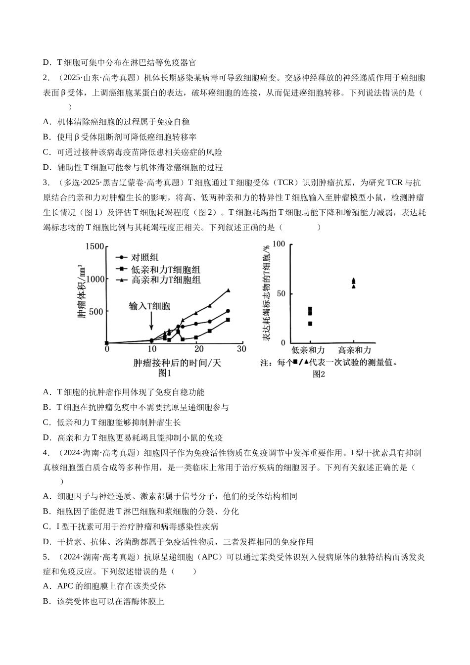 专题12 免疫调节（全国通用）（学生版）.docx_第3页