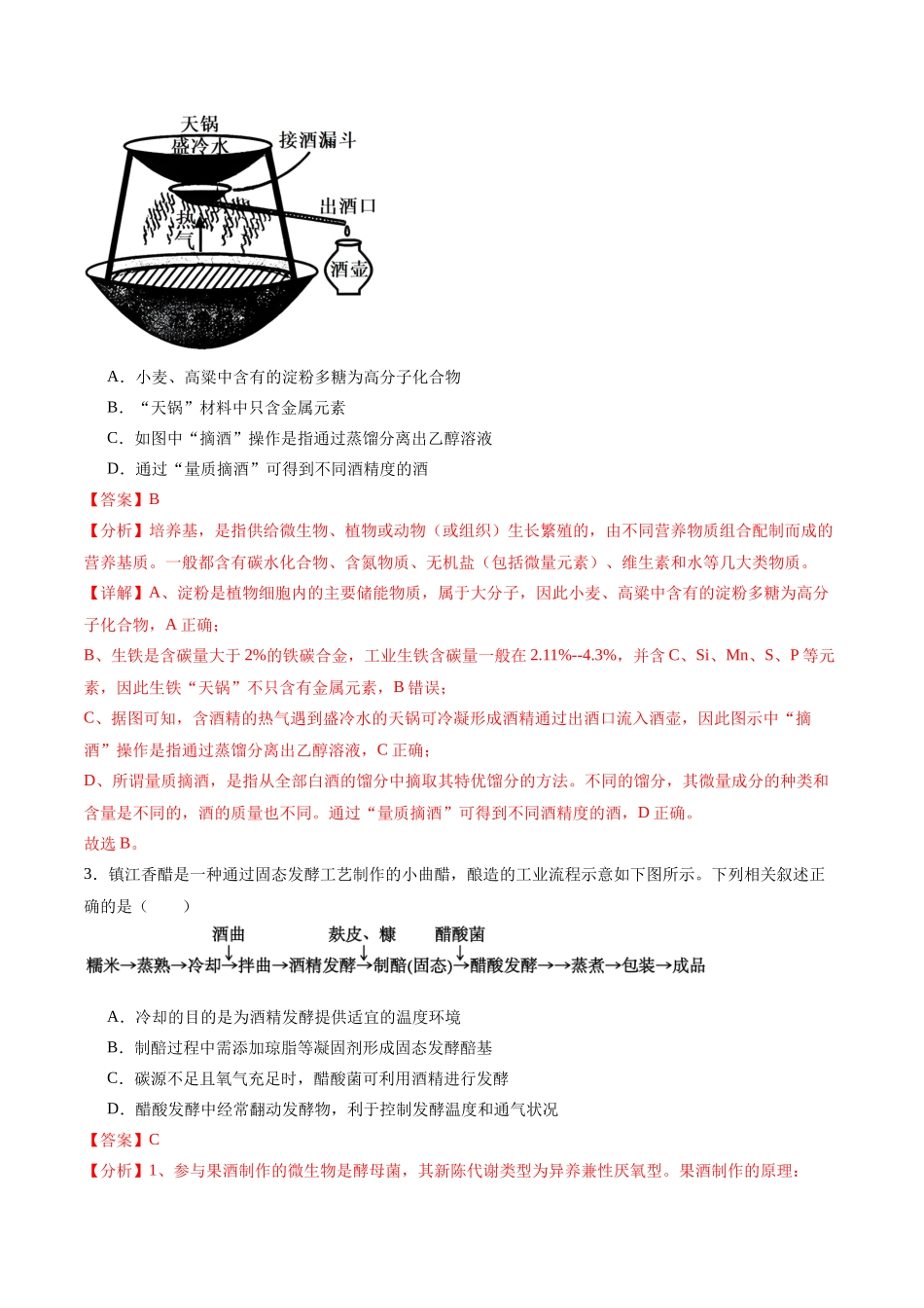 专题13 发酵工程（选择题60道）（解析版）.docx_第2页