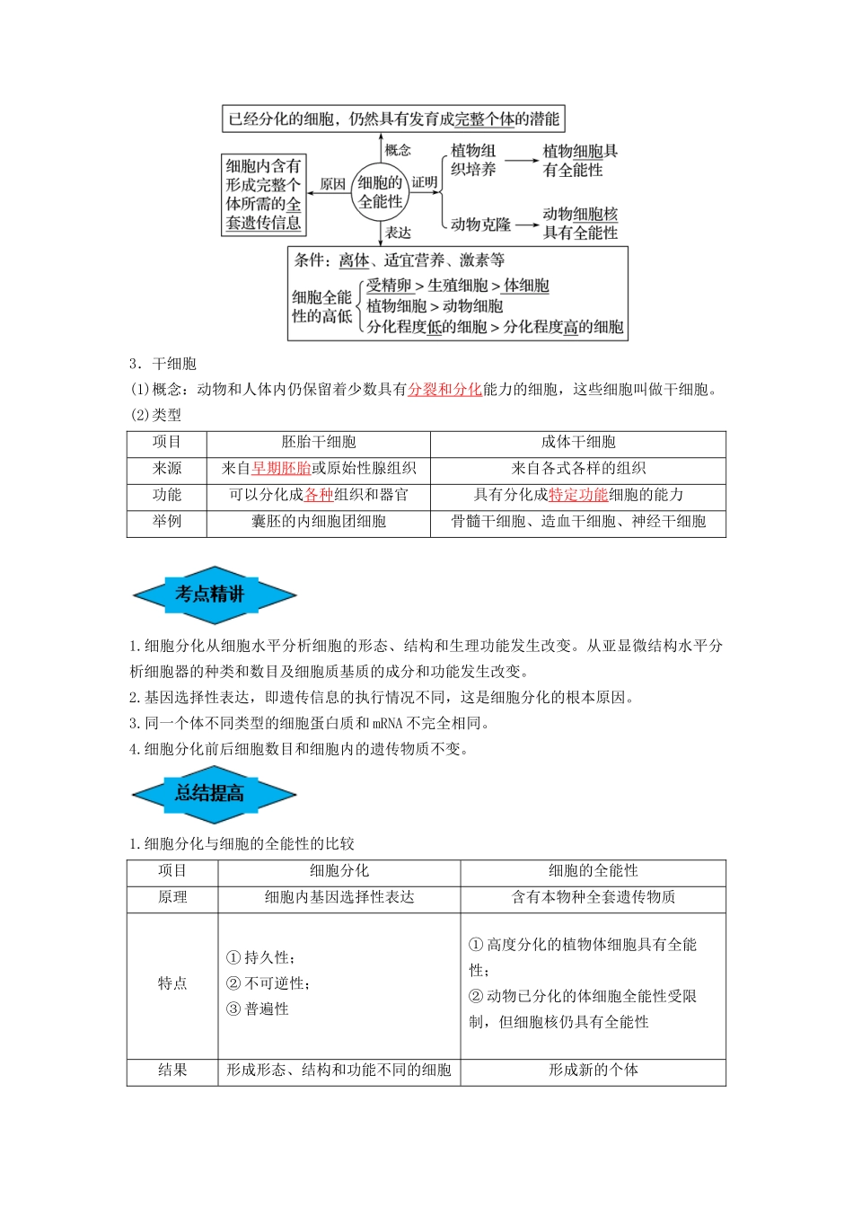 专题13 细胞的分化、衰老和死亡（串讲）（解析版）.docx_第2页
