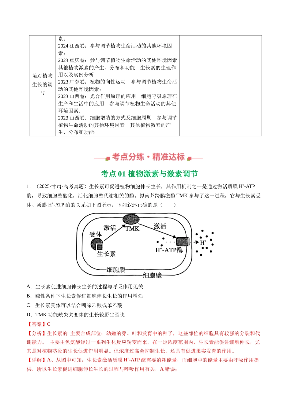 专题13 植物的激素调节(全国通用)(教师版).docx_第3页