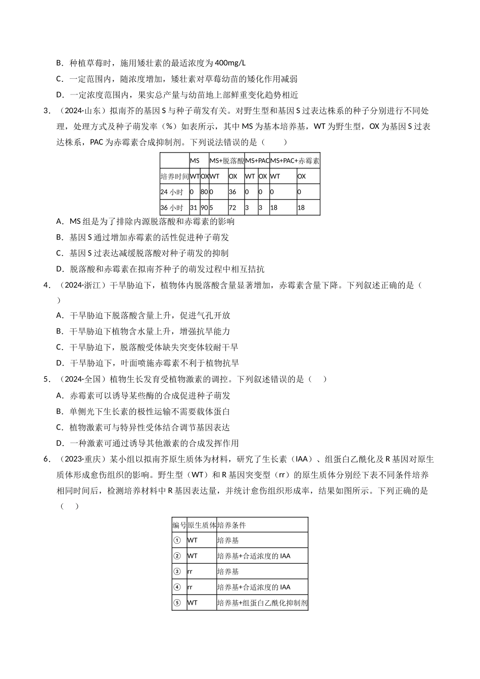 专题13 植物的激素调节(原卷版).docx_第2页