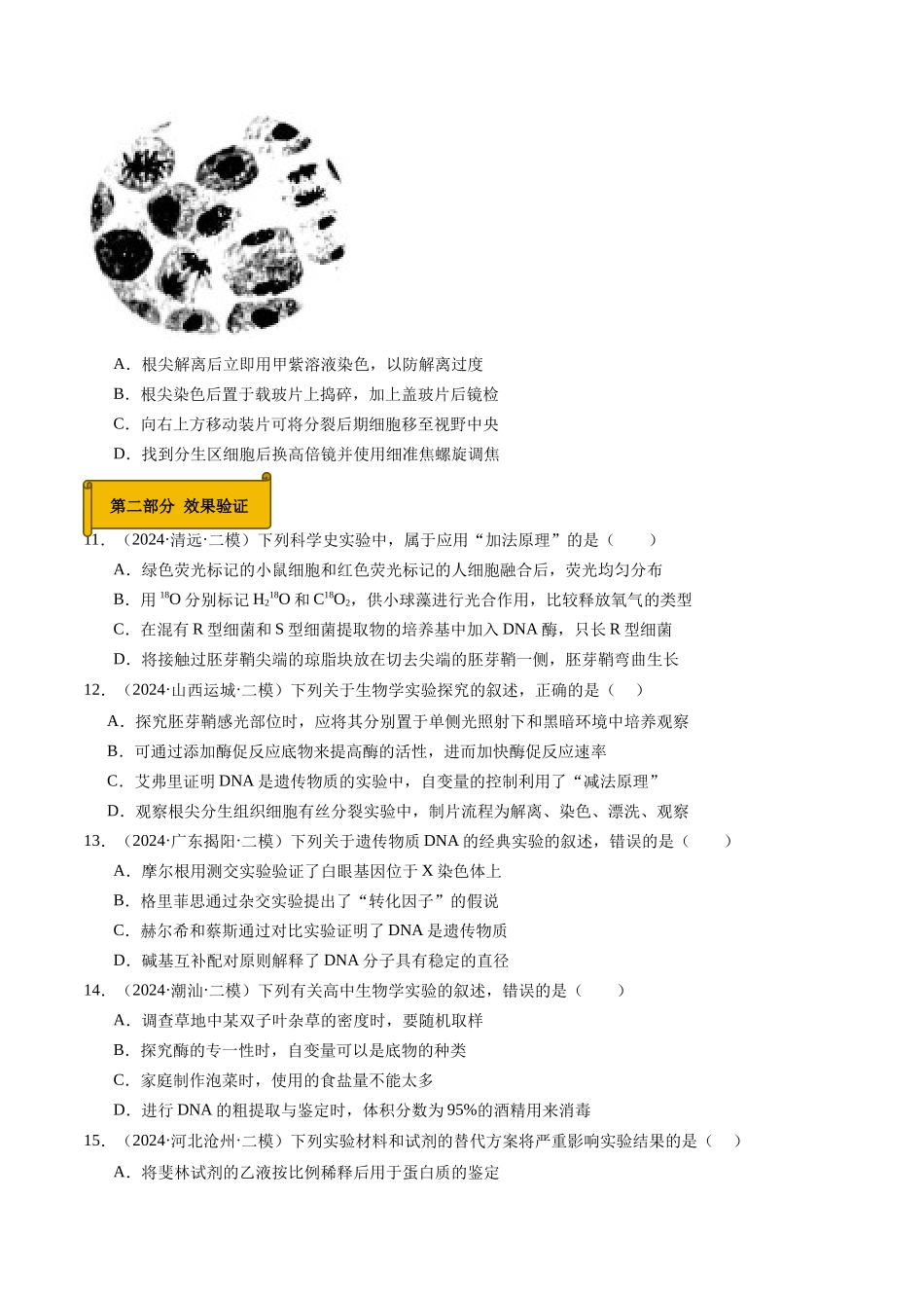 专题15 高中生物实验(原卷版).docx_第3页