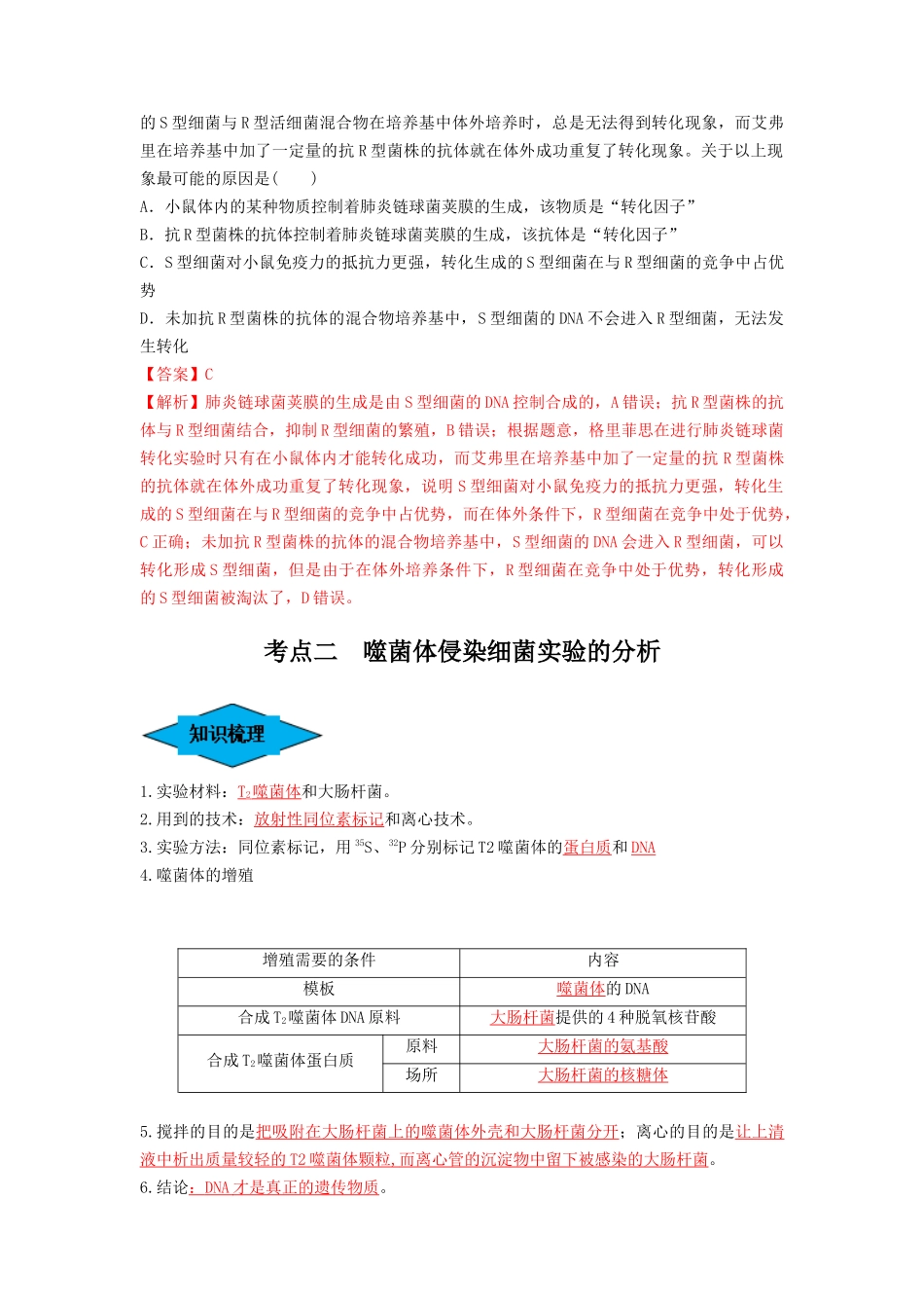 专题17 DNA是主要的遗传物质（串讲）（解析版）.docx_第3页