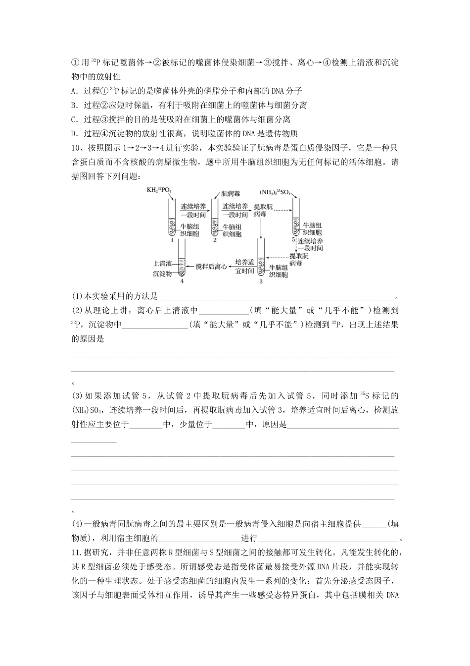 专题17 DNA是主要的遗传物质（精练）（原卷版）.docx_第3页