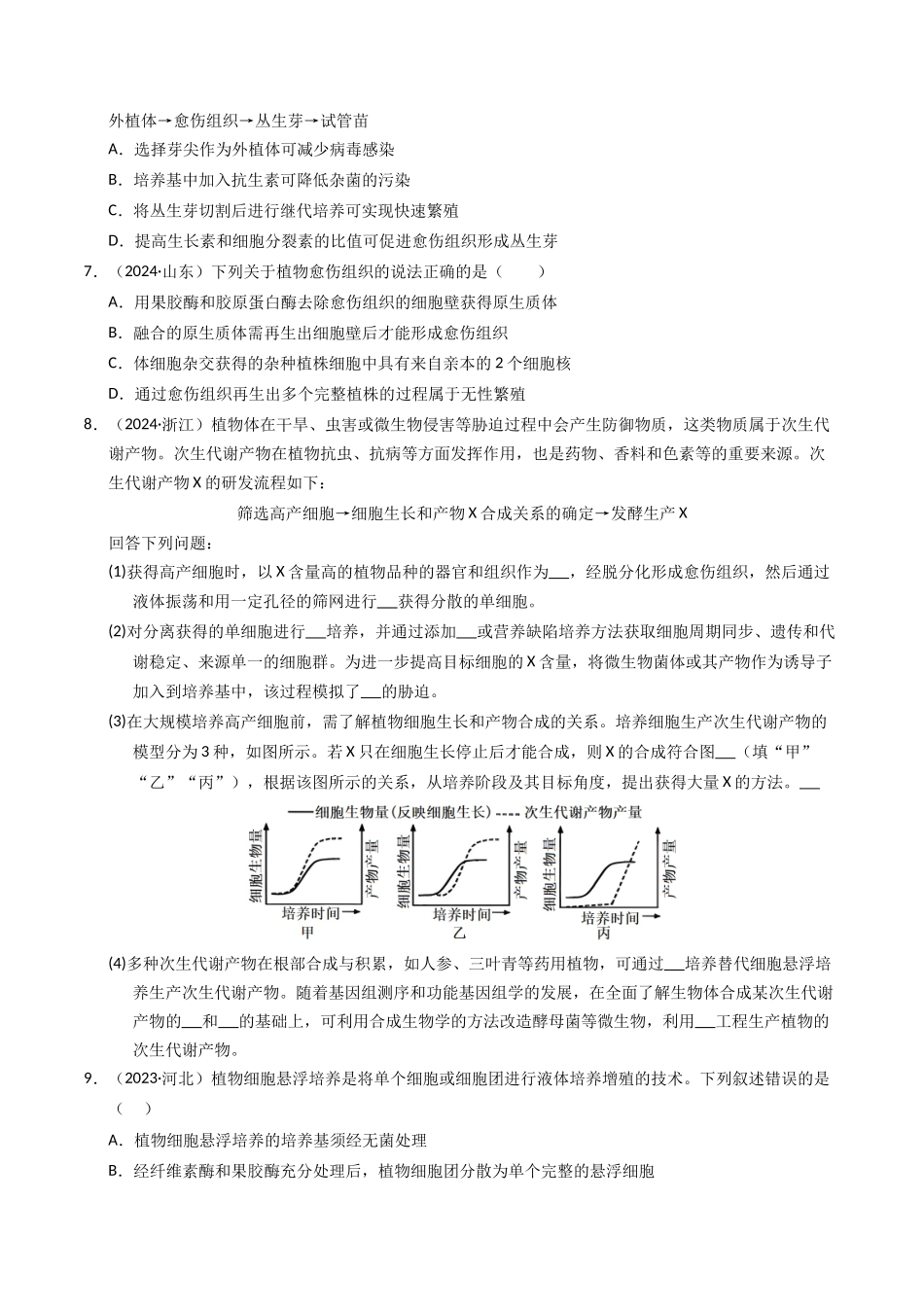专题17 细胞工程与胚胎工程（原卷版）.docx_第3页