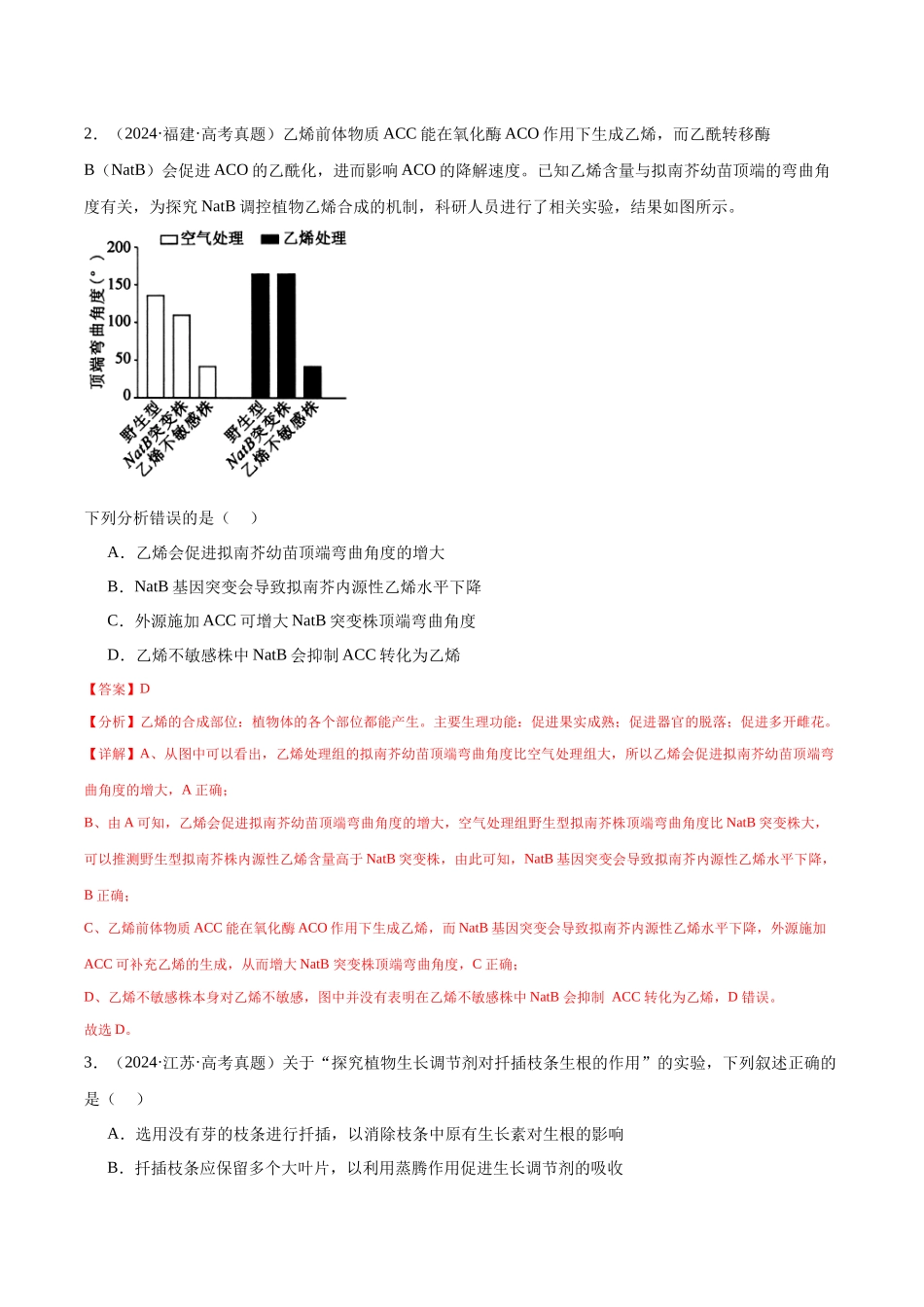 专题17 植物生命活动的调节(教师版).docx_第2页