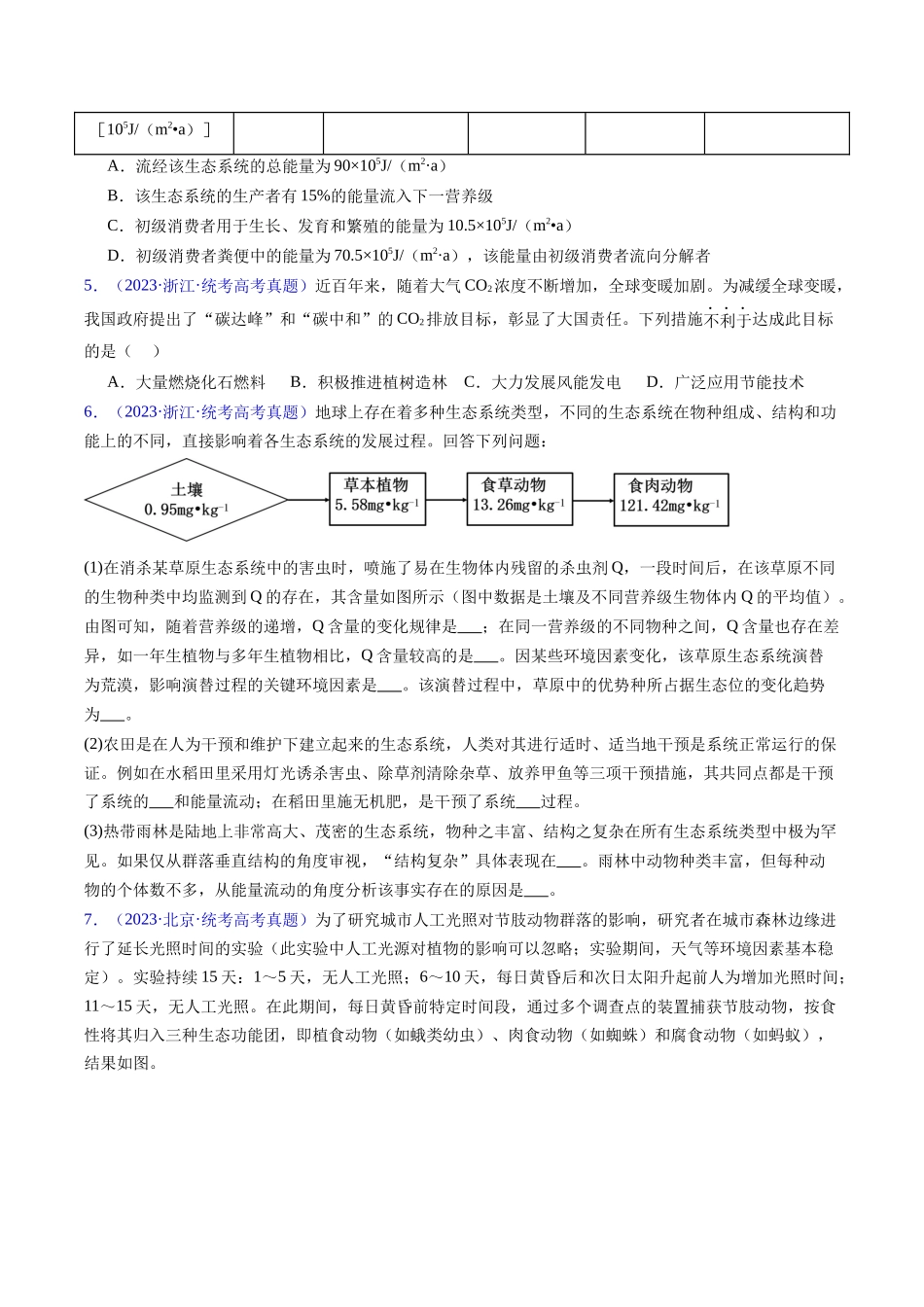 专题18  生态系统-五年（2019-2023）高考生物真题分项汇编（全国通用）（学生版）.docx_第2页