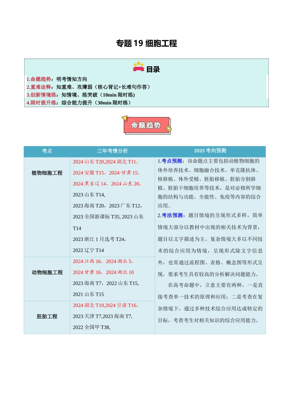 专题19 细胞工程(解析版).docx_第1页