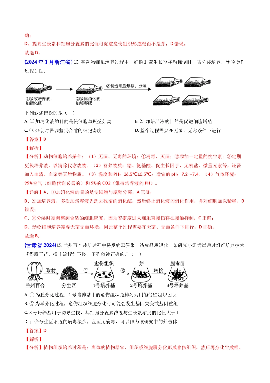 专题19 细胞工程、胚胎工程(教师版).docx_第2页