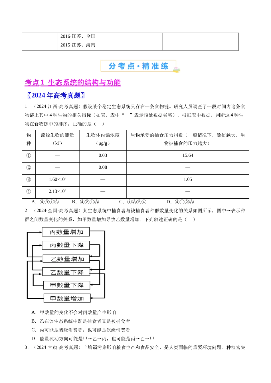 专题22 生态系统和环境保护-(全国通用)(原卷版).docx_第2页