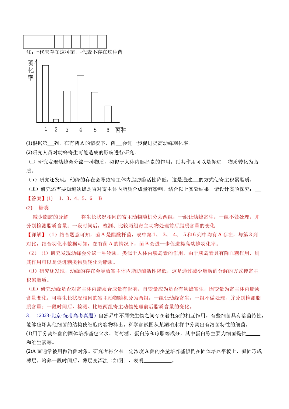 专题22 实验与探究-五年(2019-2023)高考生物真题分项汇编(全国通用)(教师版).docx_第2页