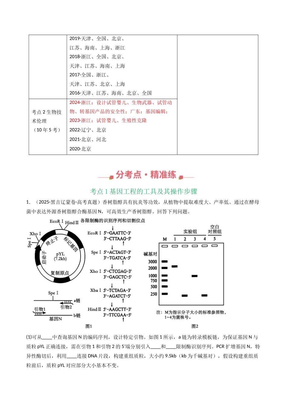 专题23 基因工程(学生版).docx_第2页