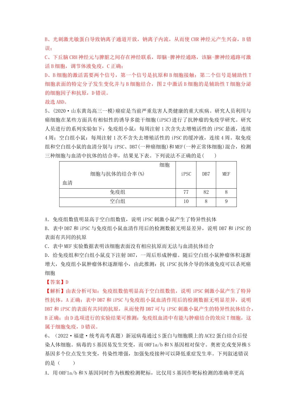 专题26 免疫调节(精练)(解析版).docx_第3页