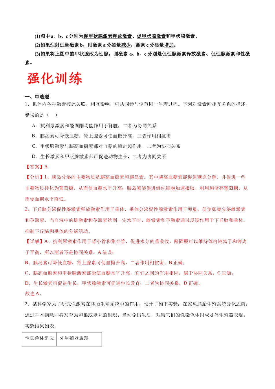 专题27 体液调节（解析版).docx_第2页
