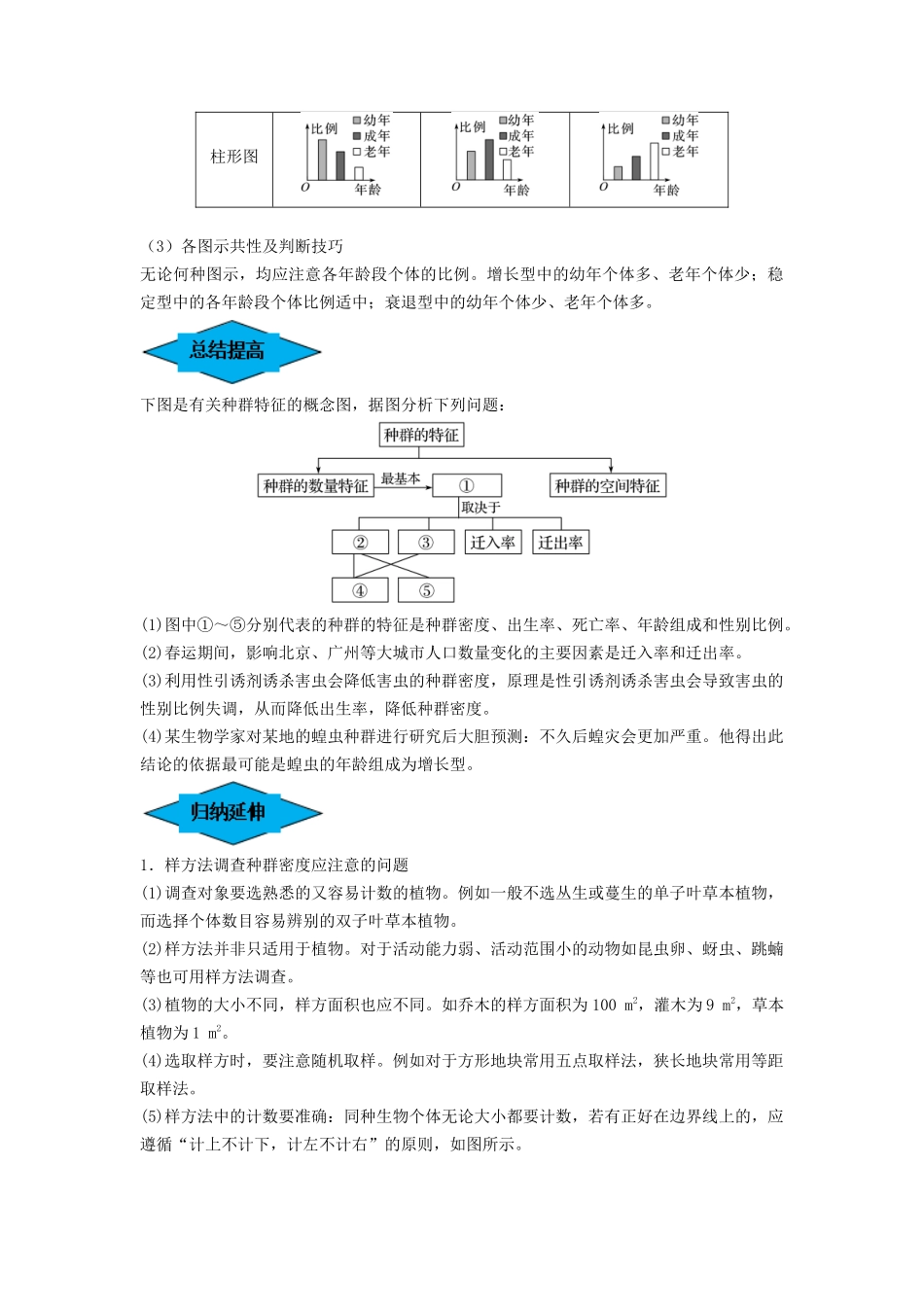 专题28 种群的特征和数量变化(串讲)(原卷版).docx_第3页