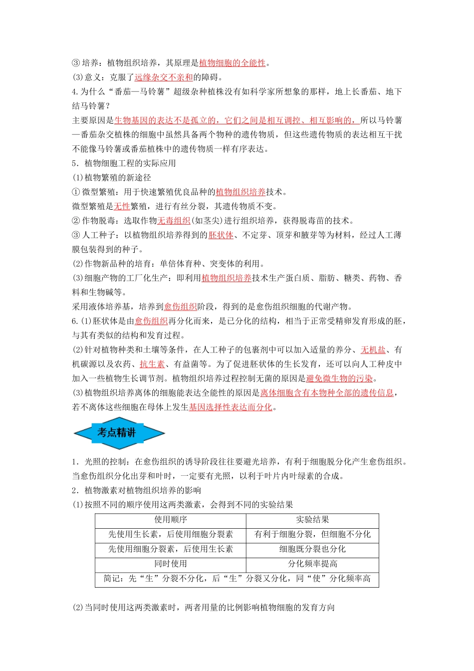 专题33 细胞工程和胚胎工程(串讲)(解析版).docx_第2页