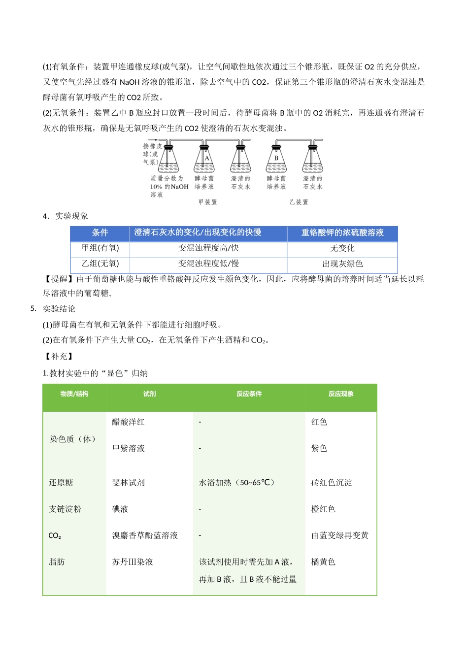 专题二 细胞的代谢与增殖(5大常考实验)(原卷版).docx_第2页