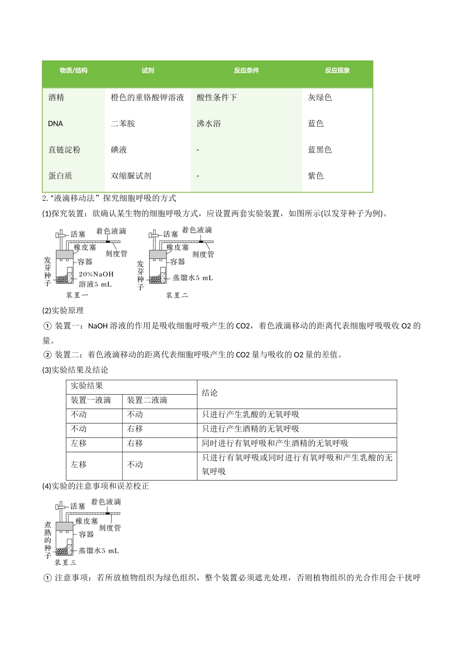 专题二 细胞的代谢与增殖(5大常考实验)(原卷版).docx_第3页