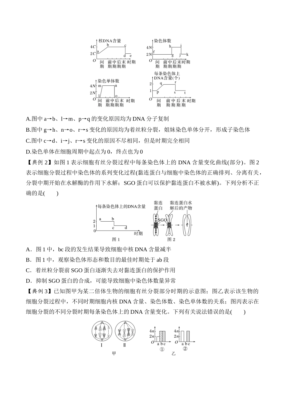 专题二 有丝分裂与减数分裂重难集训(原卷版).docx_第3页