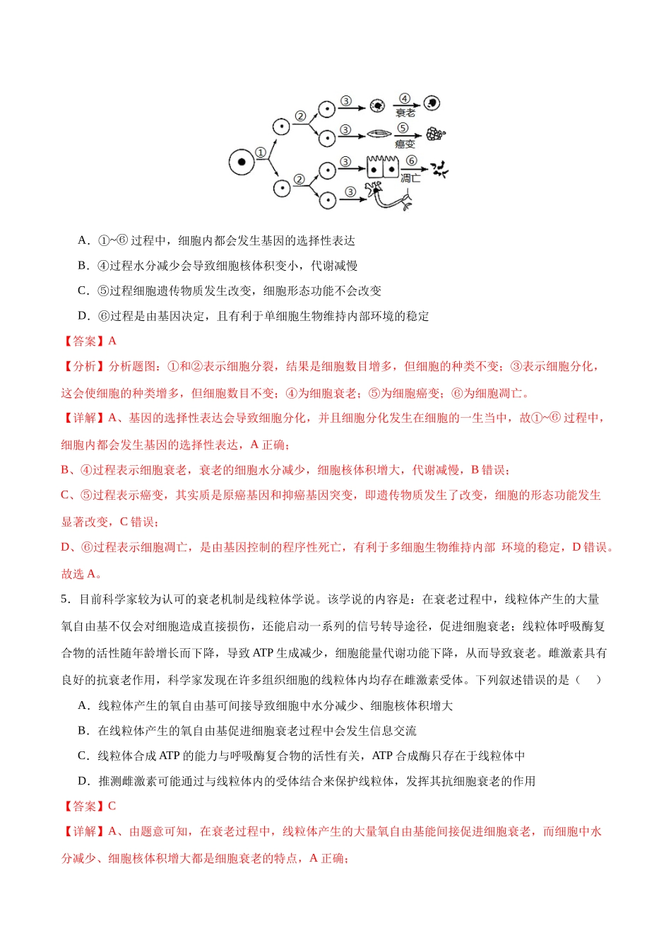 专题三 细胞的生命历程（测试）（解析版）.docx_第3页