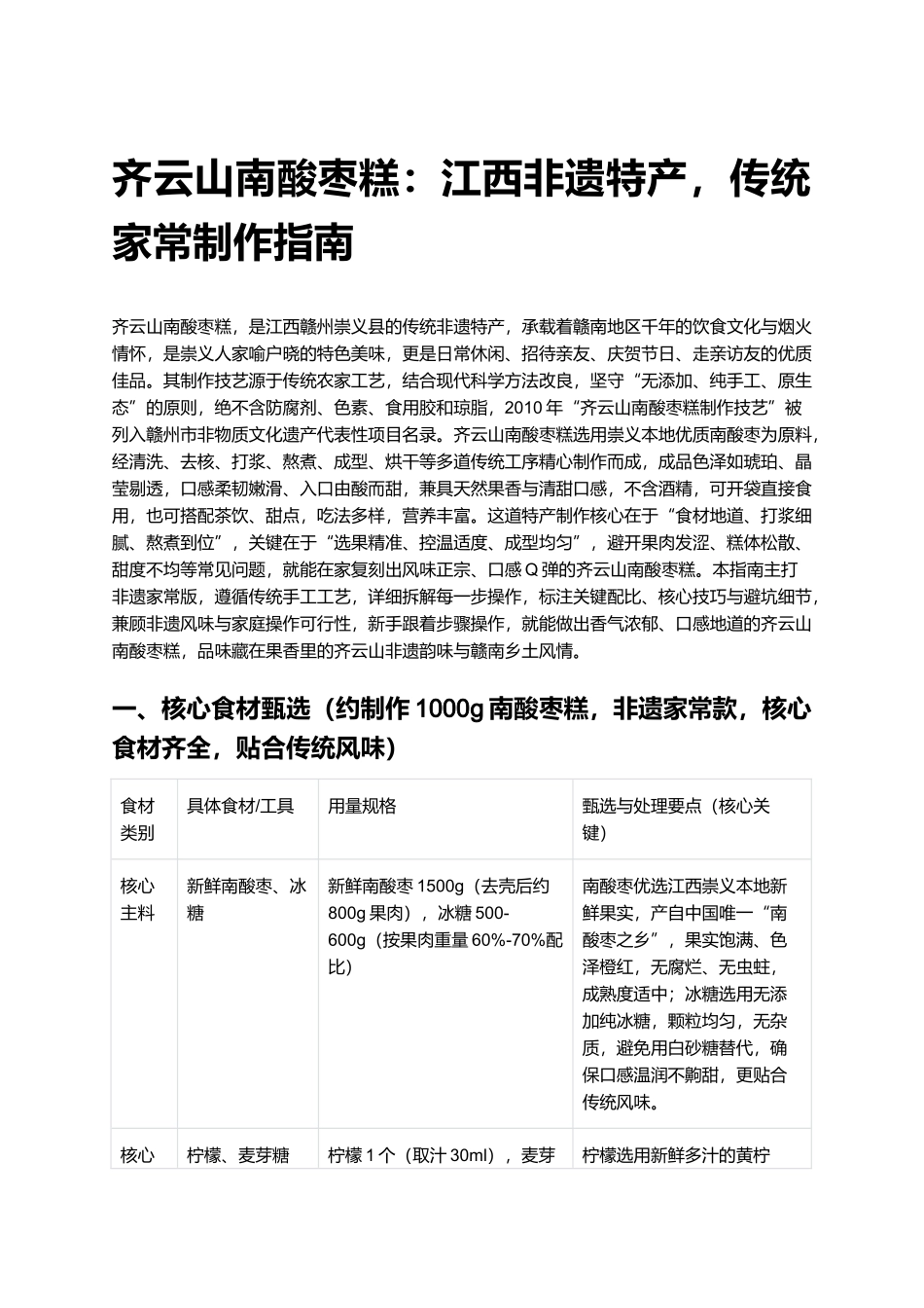 齐云山南酸枣糕:江西非遗特产,传统家常制作指南.docx_第1页