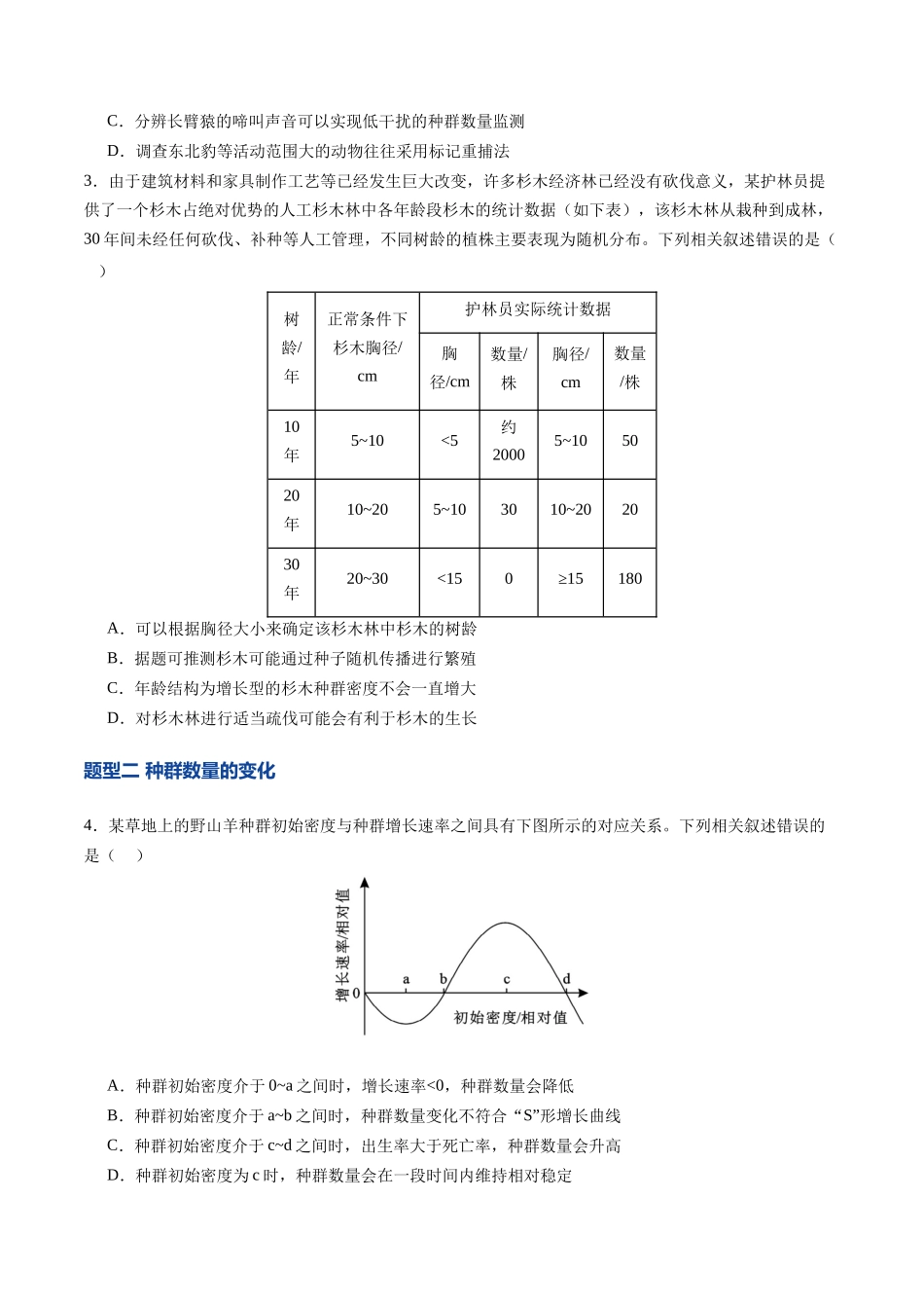 第33讲 种群及其动态（专项训练）（安徽专用）（学生版） .docx_第2页