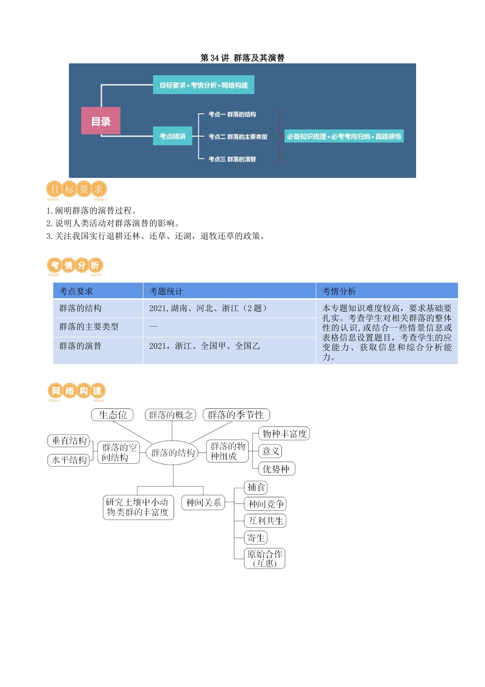 第34讲 群落及其演替（讲义）（教师版）.docx_第1页