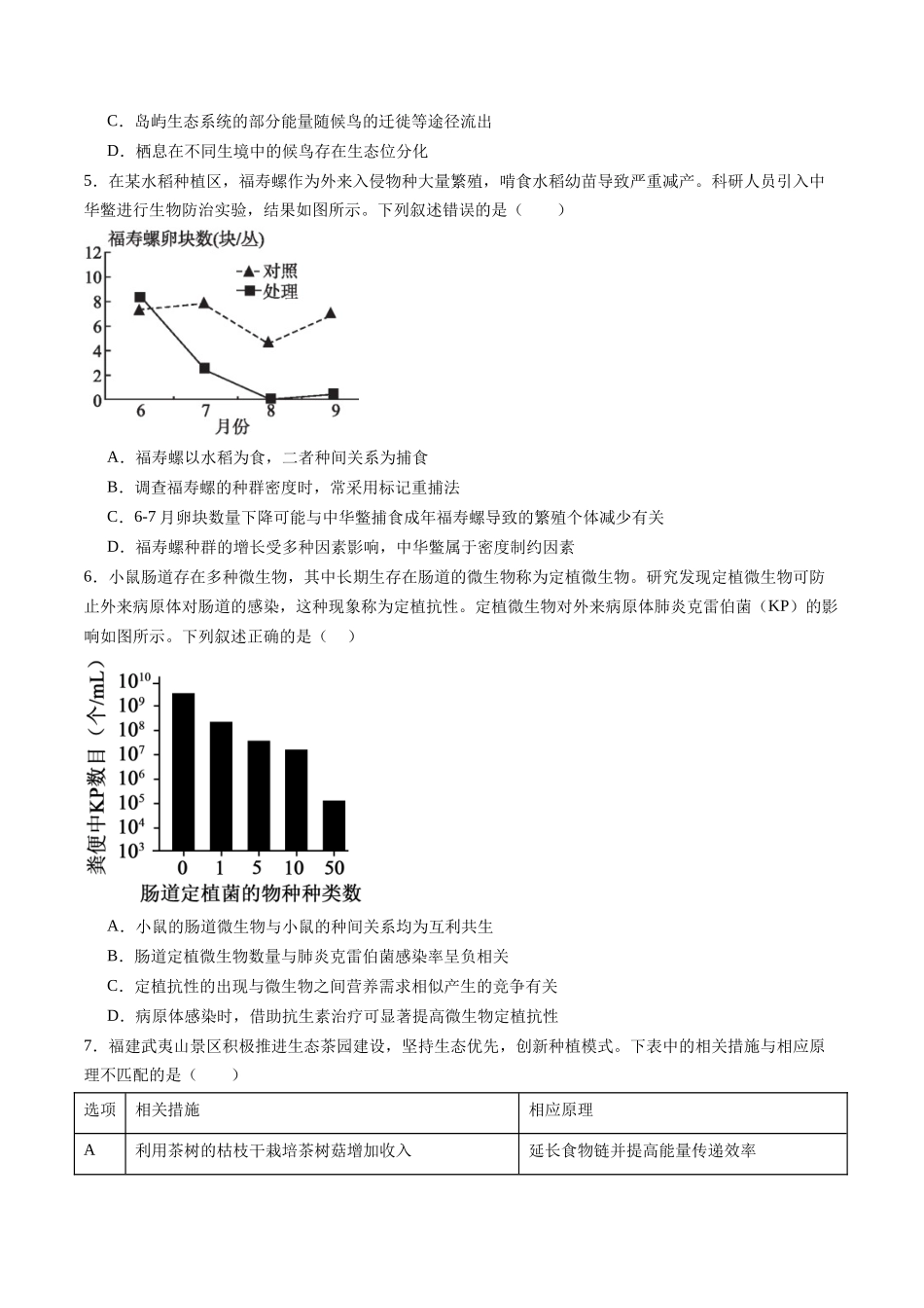 第九单元 生物与环境（综合训练）（福建专用） （学生版）.docx_第2页
