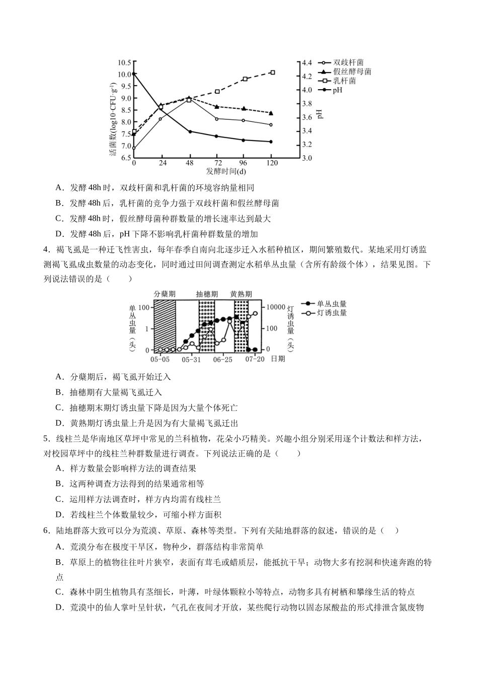 第九单元 生物与环境(综合训练)(四川专用)(学生版).docx_第2页