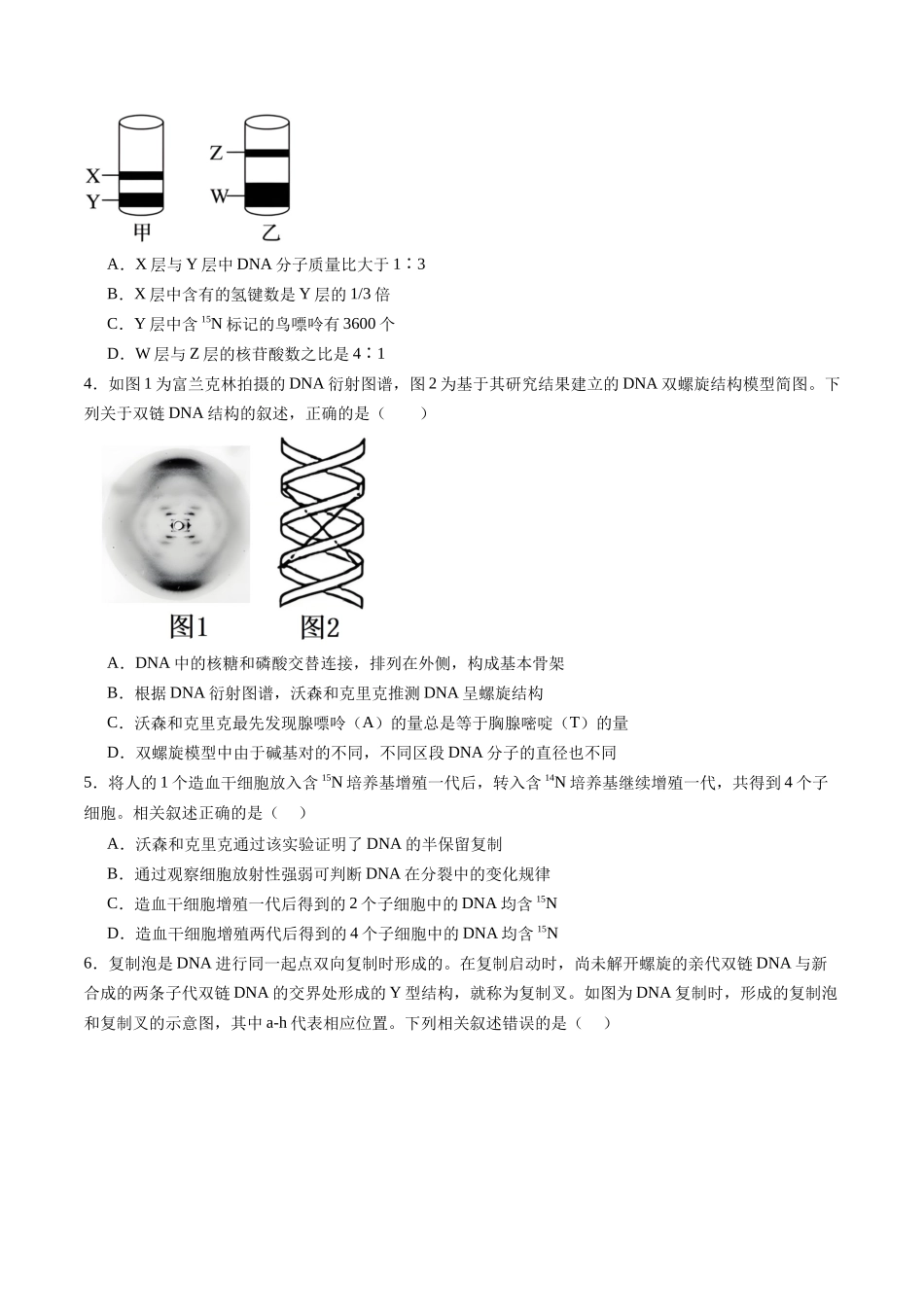 第六单元 遗传的分子基础（综合训练）（安徽专用）（学生版）.docx_第2页