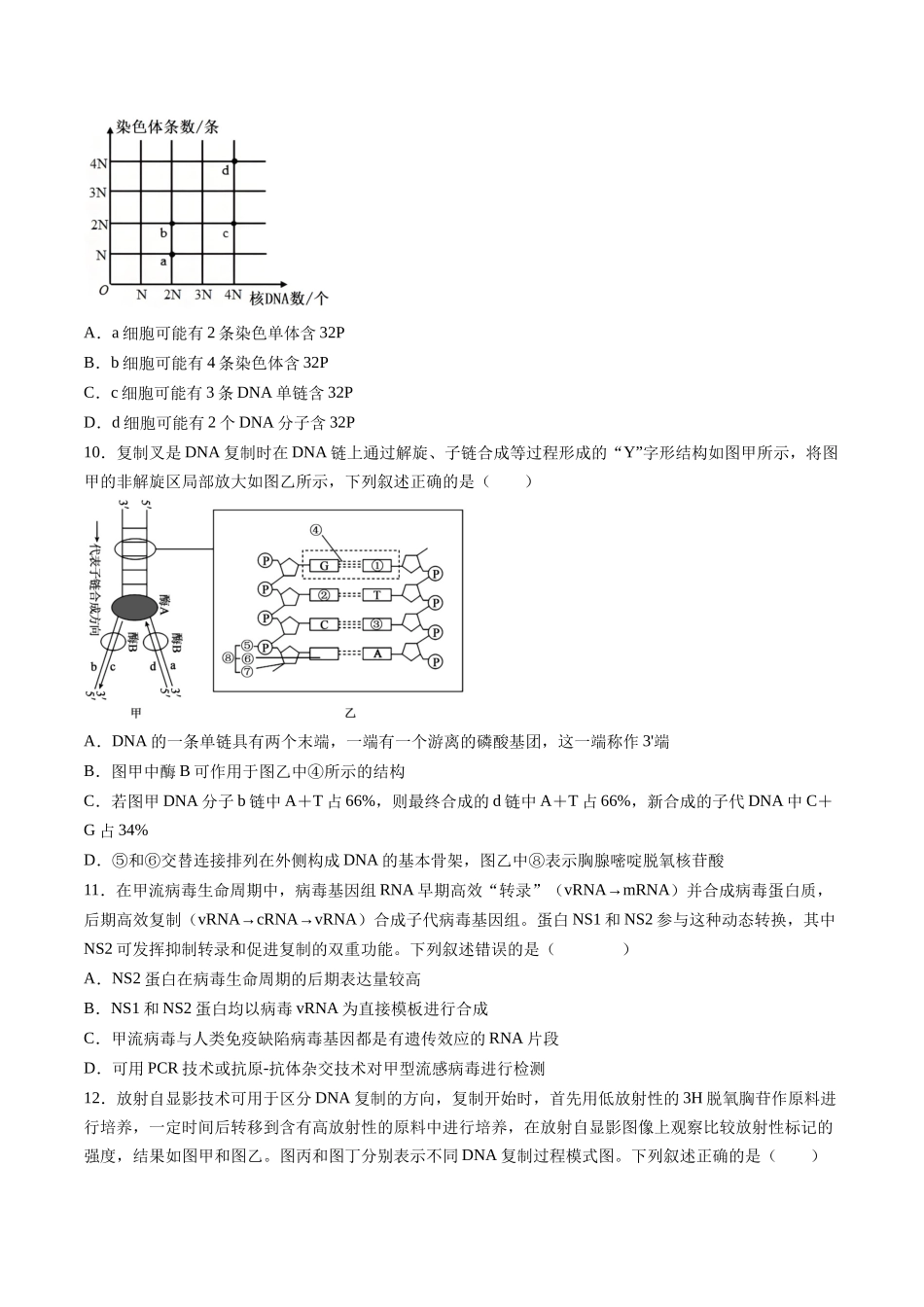 第六单元 遗传的分子基础(综合训练)(湖南专用)(学生版).docx_第3页
