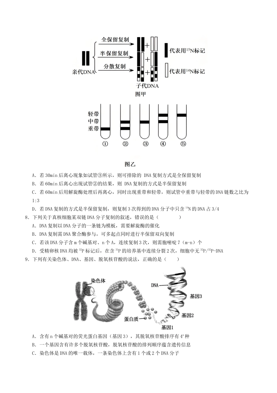 第六单元 遗传的分子基础(综合训练)(学生版)(全国通用).docx_第3页