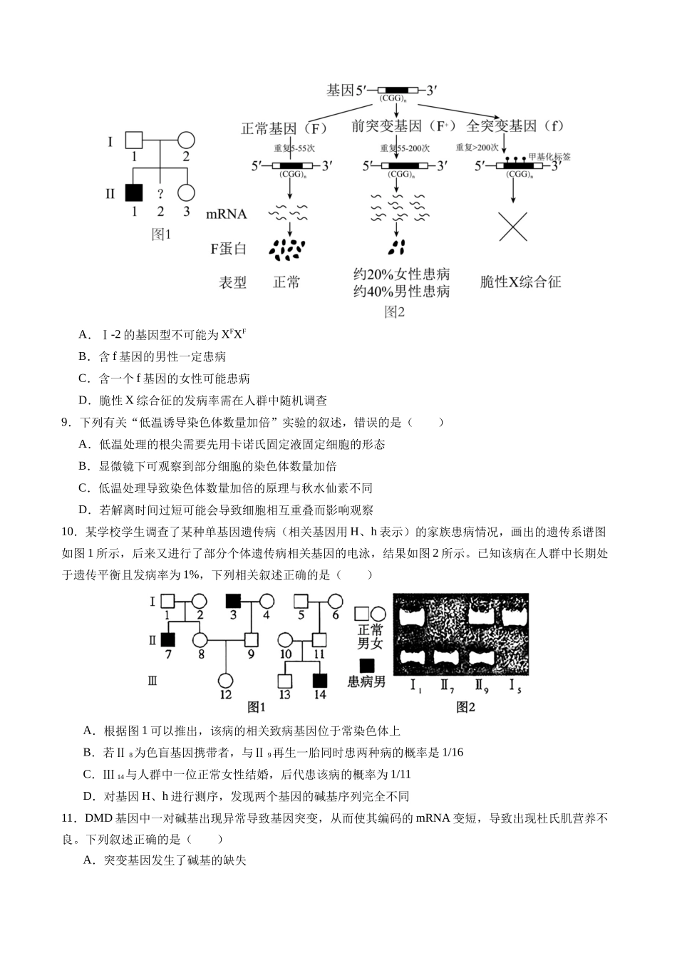 第七单元 生物的变异和进化(综合训练)(四川专用)(学生版).docx_第3页