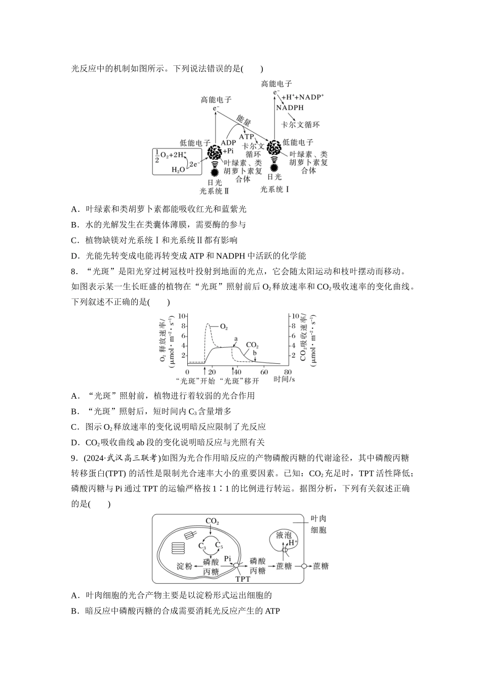 第三单元 课时练16 光合作用的原理.docx_第3页