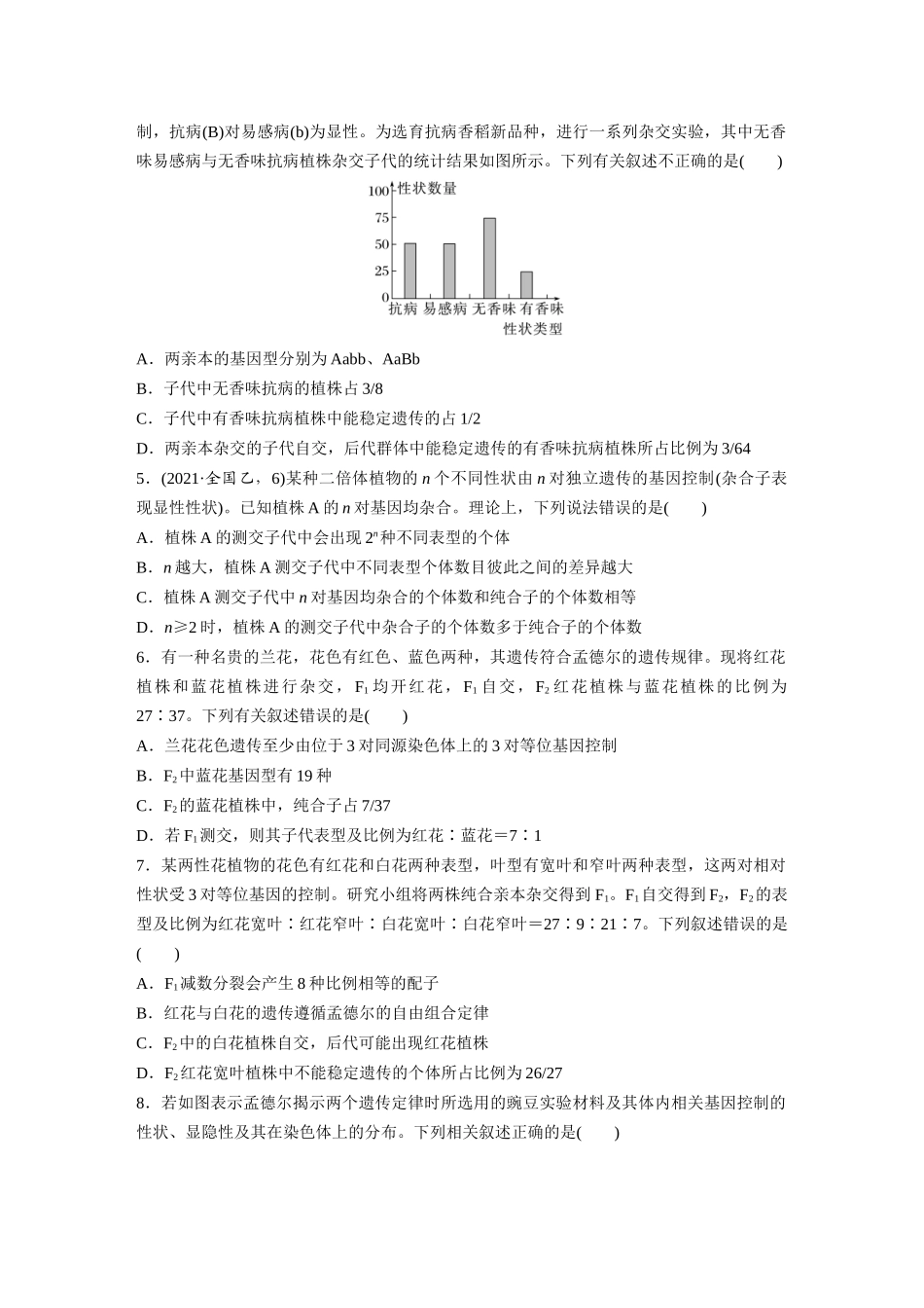 第五单元 课时练26 自由组合定律.docx_第2页