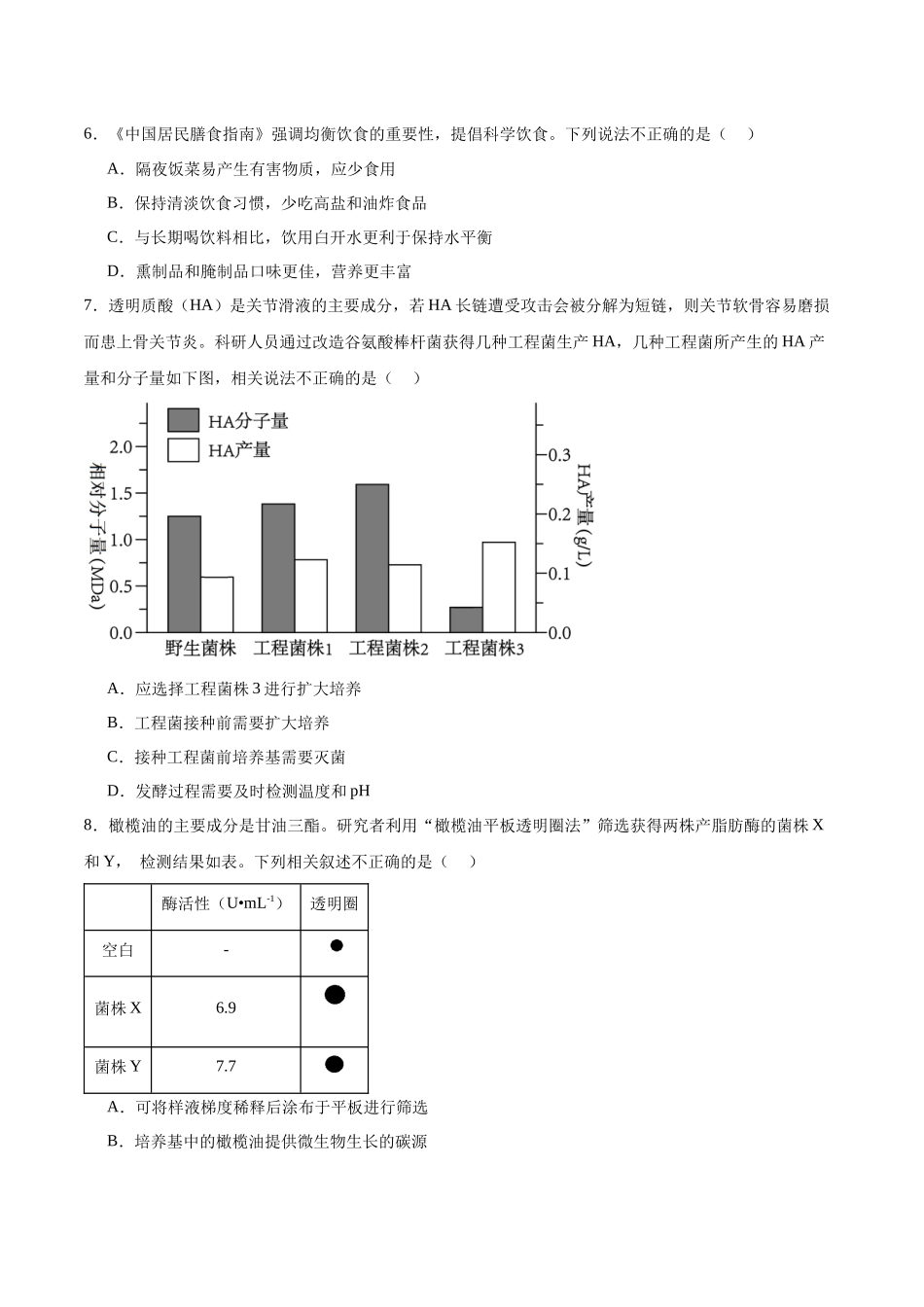 高考冲刺小卷17-发酵工程知识点专项练习(原卷版).docx_第3页