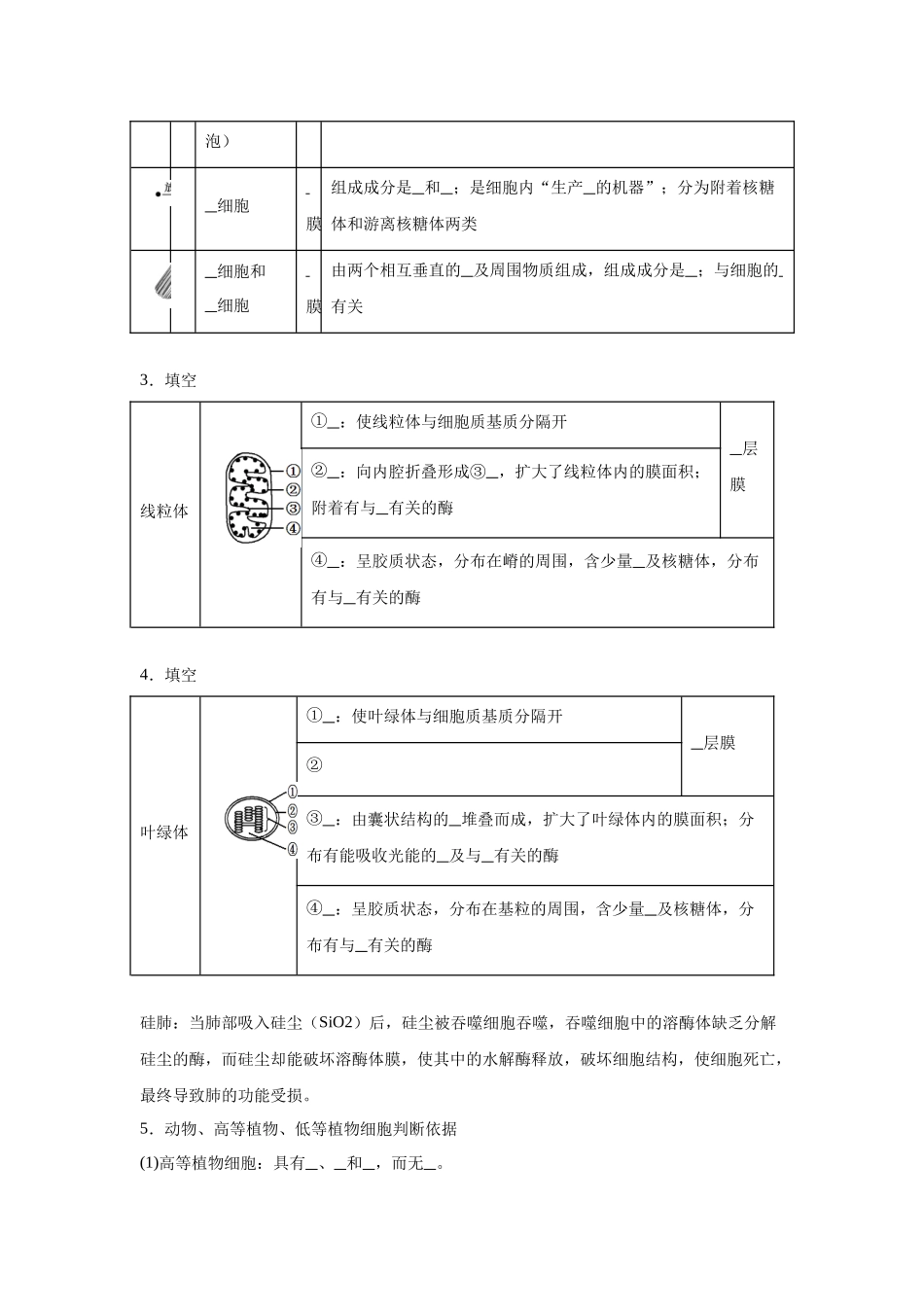 高中生物微专题-必修一知识填空-第3章 第2节 细胞器之间的分工合作.docx_第2页