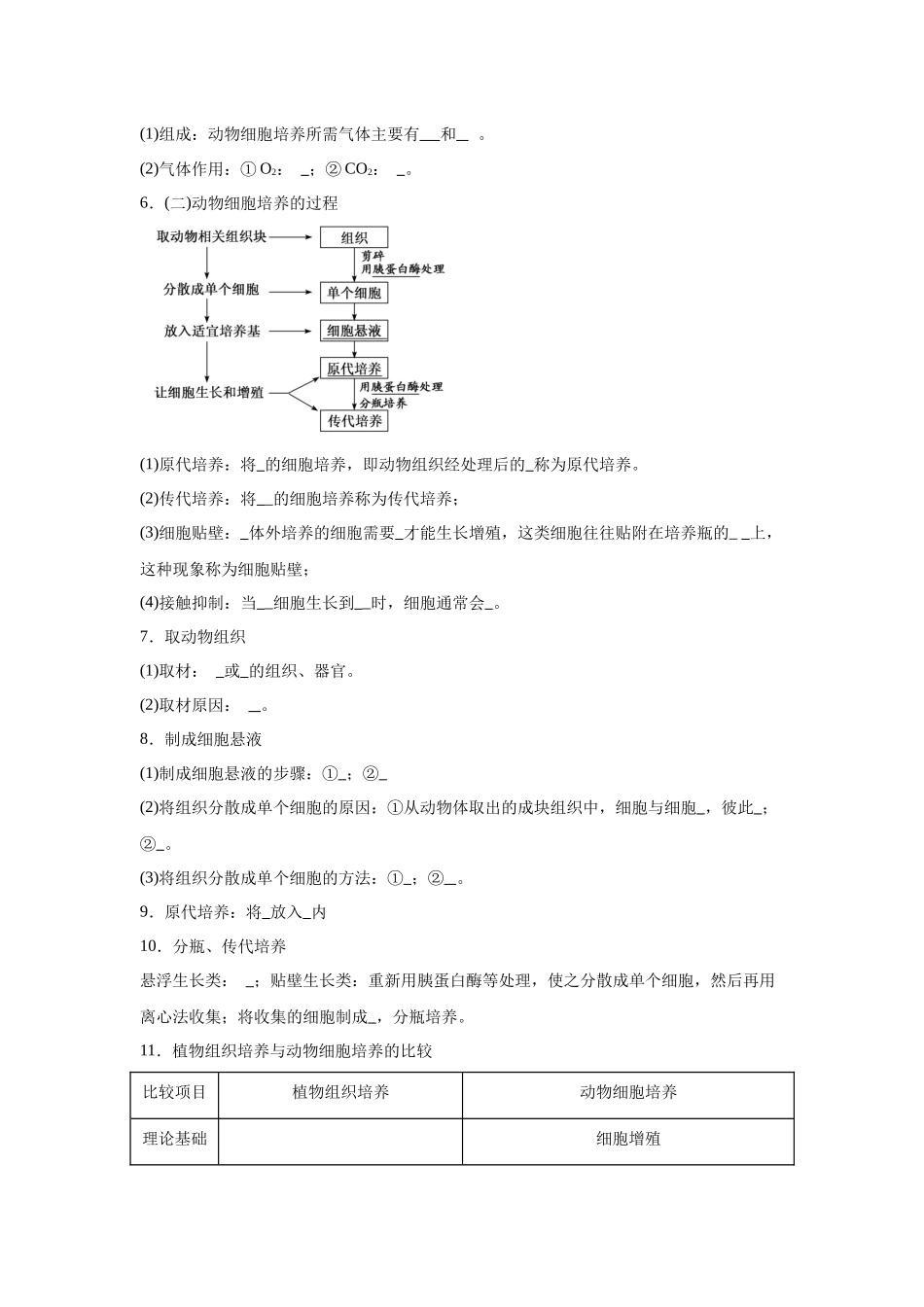 高中生物微专题-选必三知识填空-第2章 第2节 动物细胞工程.docx_第2页