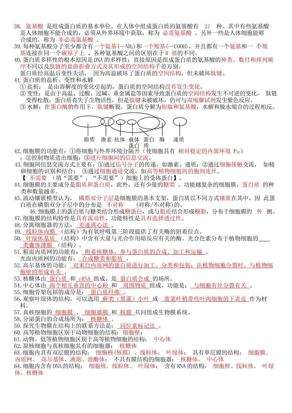 核心考点 DAY 01-细胞的组成、结构 和功能(答案版).docx_第3页