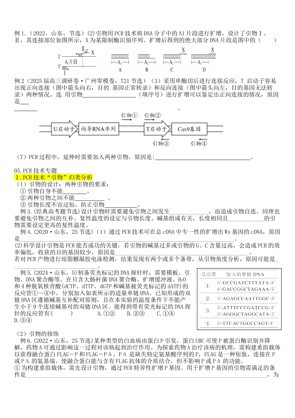 核心考点 DAY 08-基因工程-2核酸和PCR(填空版).docx_第3页