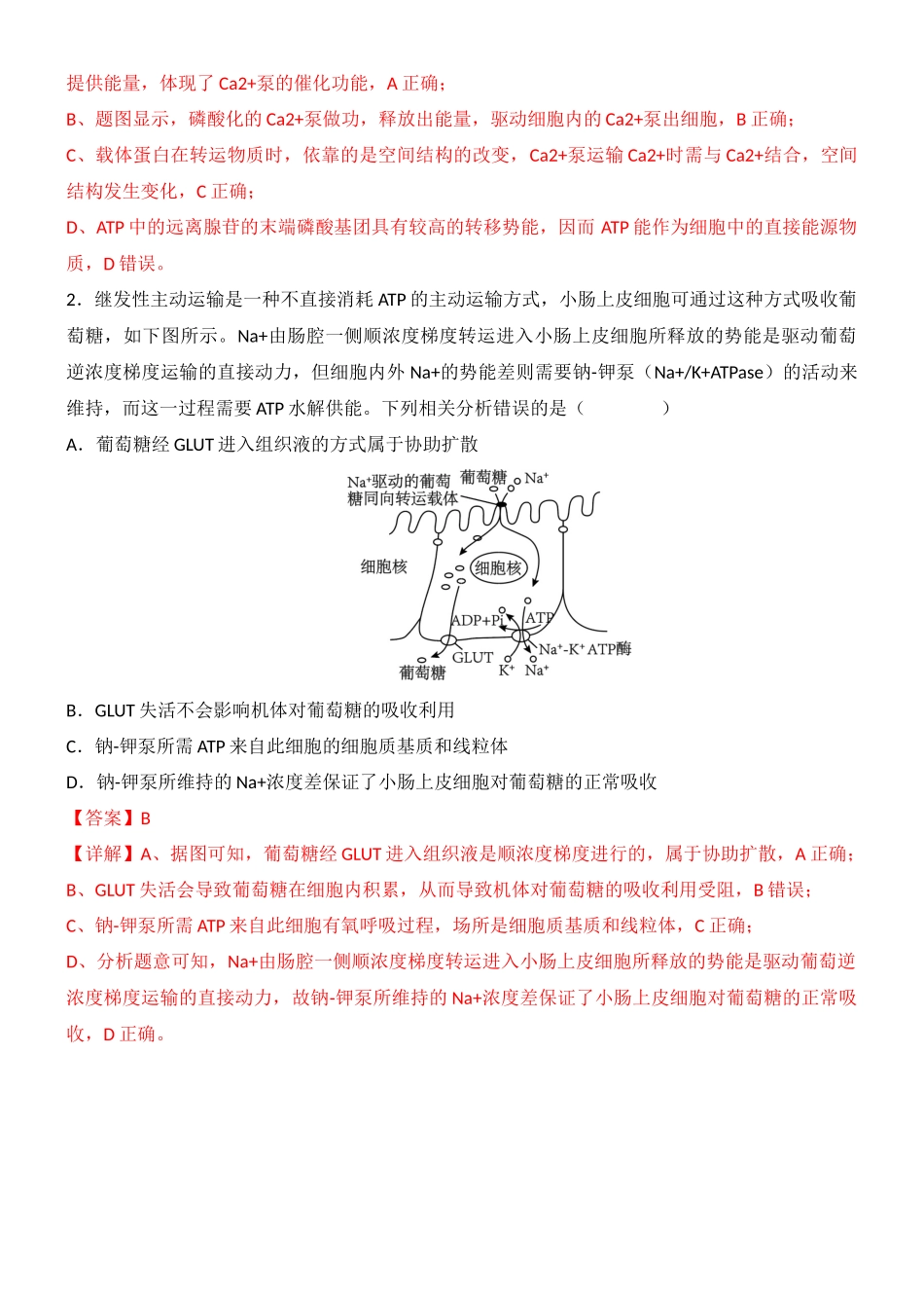 尖子生突破04 主动运输所需能量的三种来源(解析版).docx_第2页