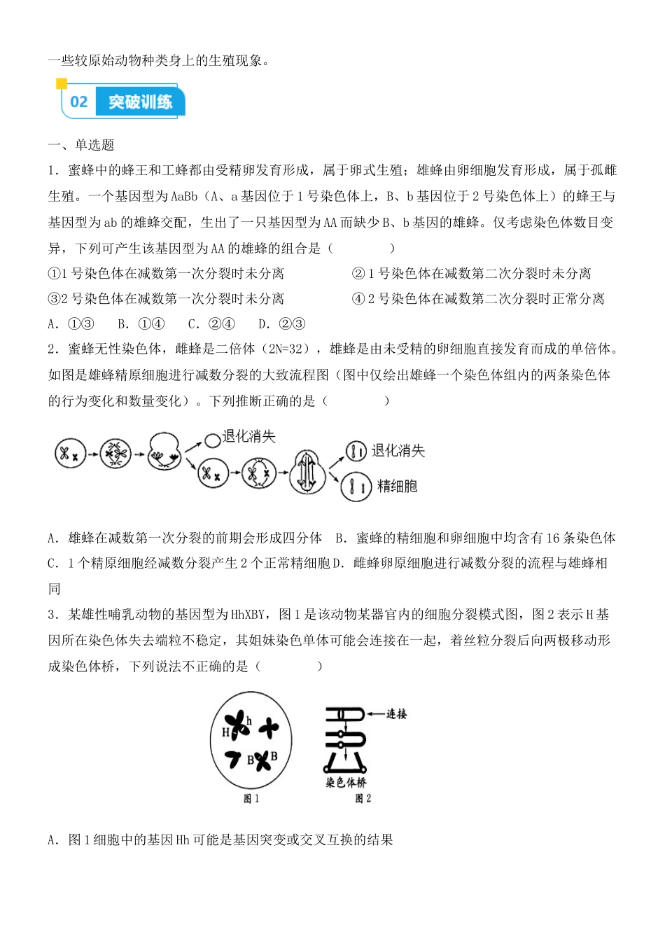 尖子生突破05 细胞的特殊分裂方式（原卷版）.docx_第2页