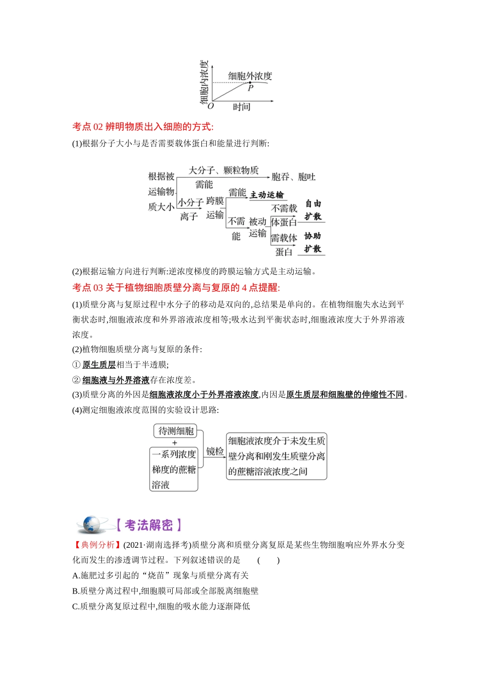 解密03 细胞的物质输入和输出(讲义)-【高频考点解密】2023年高考生物二轮复习讲义+分层训练(新教材).docx_第3页