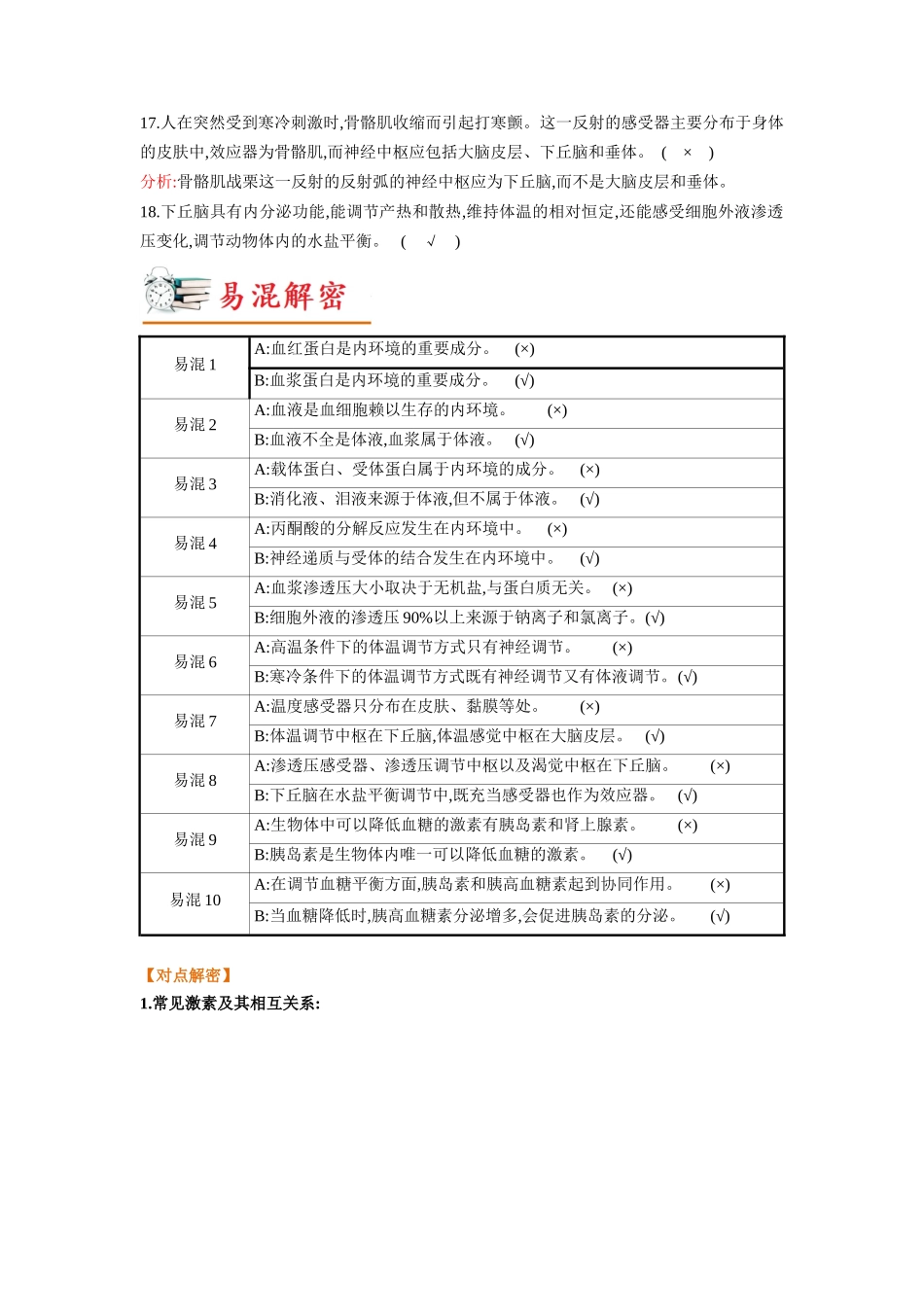 解密16 内环境稳态及体液调节(讲义)-【高频考点解密】2023年高考生物二轮复习讲义+分层训练(新教材).docx_第2页