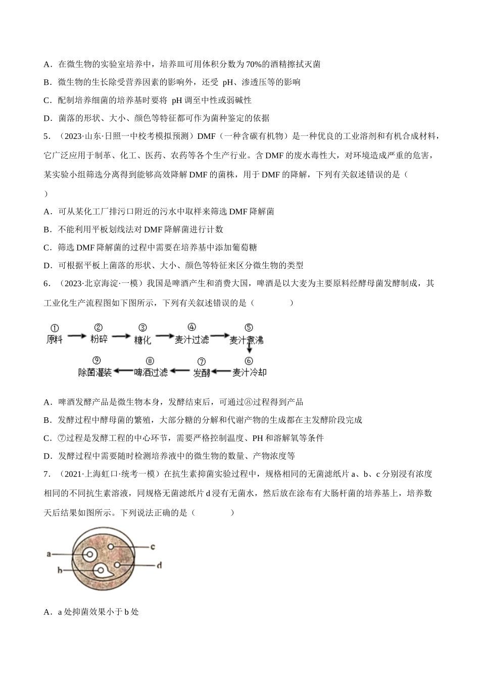 解密22 发酵工程(分层训练)(原卷版).docx_第2页