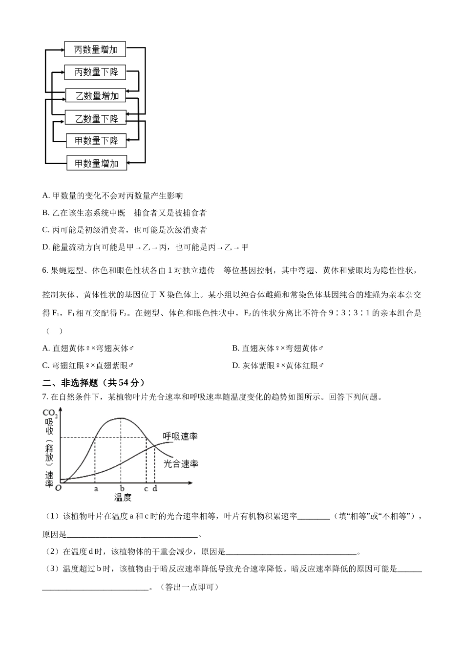 精品解析：2024年全国甲卷理综生物高考真题试卷（原卷版）.docx_第2页