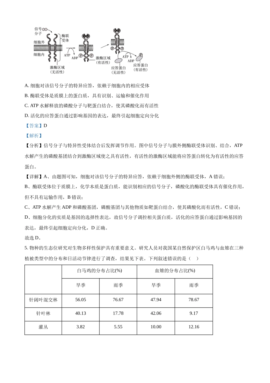 精品解析:2024年新课标高考真题安徽卷生物试卷(解析版).docx_第3页